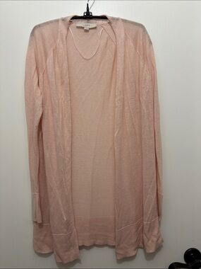 LOFT Open-Front Lightweight Cardigan - Light Pink